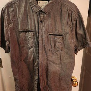 Marc Ecko button down casual dress shirt Large EUC short Sleeves